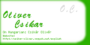 oliver csikar business card